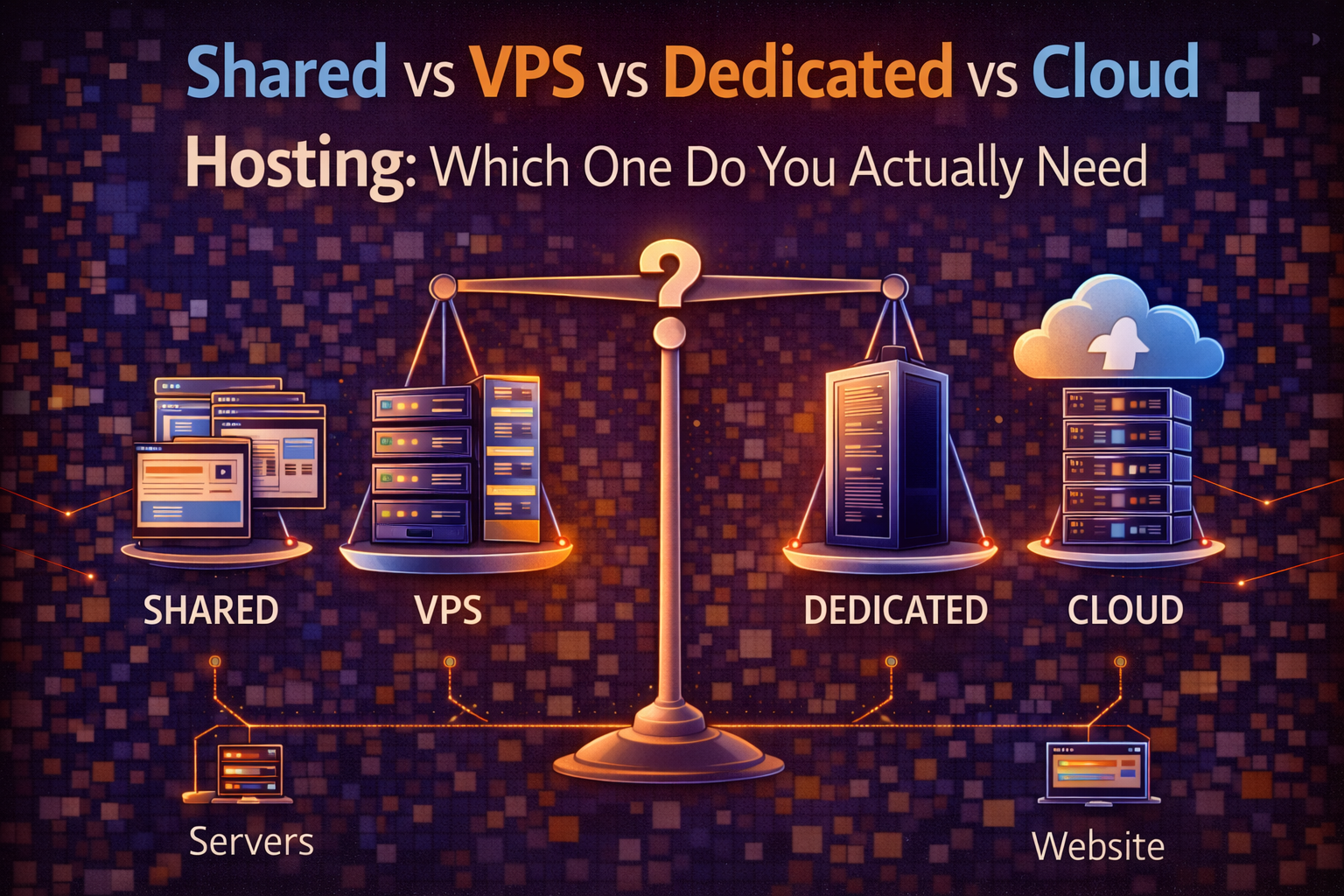 Shared vs VPS vs Dedicated vs Cloud Hosting: Which One Do You Actually Need